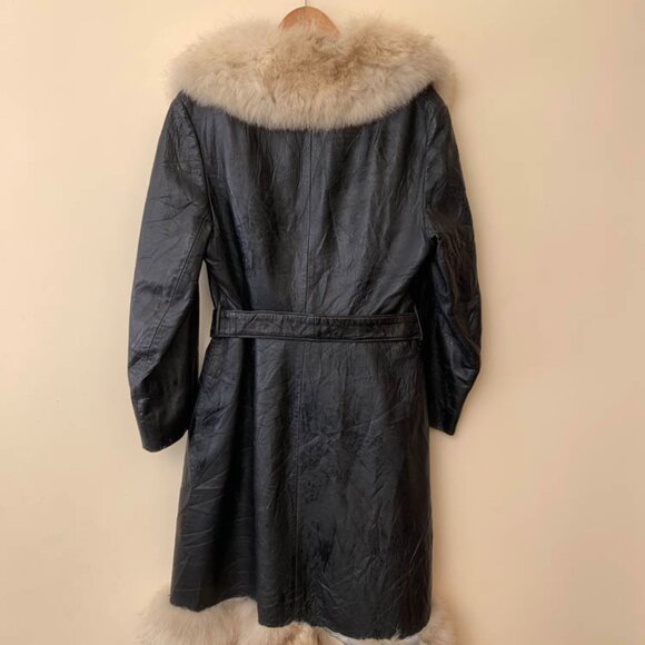 Black Full Length 90's Vogue Style Couture trench coat. - Picture 3 of 4